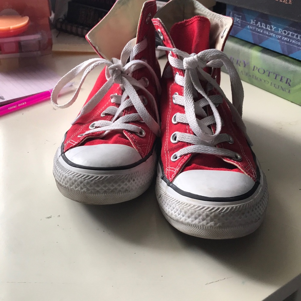 Red high top converse